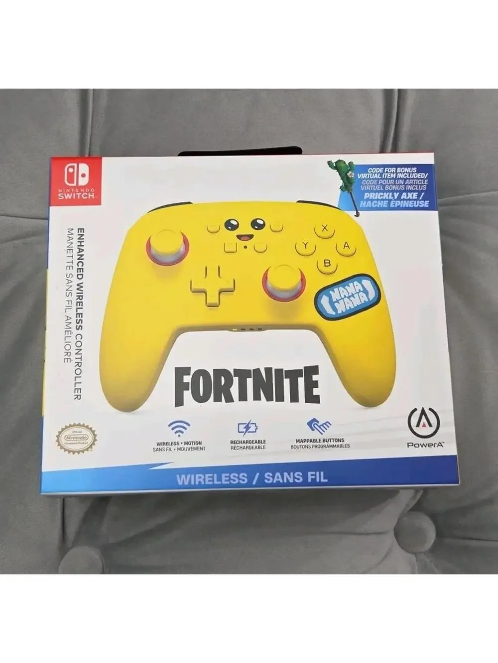 PowerA Enhanced Wireless Controller Yellow Fortnite Nintendo Switch Peely Axe